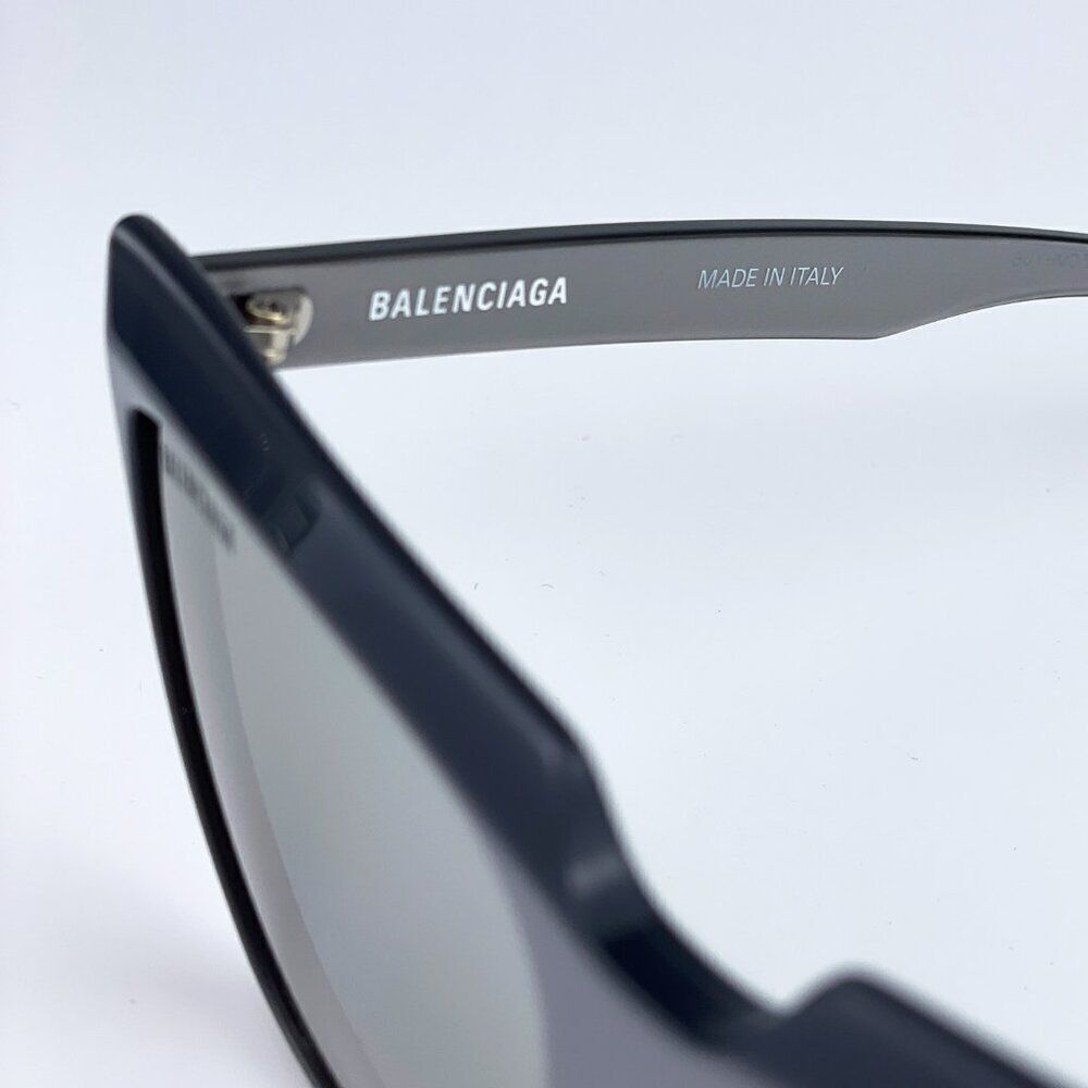 SALE! NEW Balenciaga BB0046S 006 Silver Mirrored Square Cat Eye Women Sunglasses - Picture 8 of 11